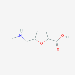 molecular formula C7H13NO3 B15256384 5-[(Methylamino)methyl]oxolane-2-carboxylic acid 