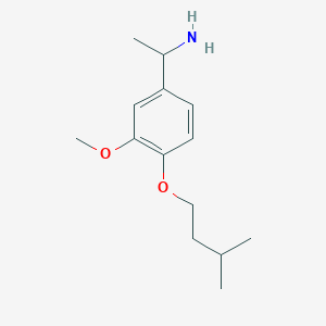 molecular formula C14H23NO2 B15256392 1-[3-Methoxy-4-(3-methylbutoxy)phenyl]ethan-1-amine 