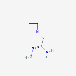 molecular formula C5H11N3O B15256403 2-(Azetidin-1-yl)-N'-hydroxyethanimidamide 