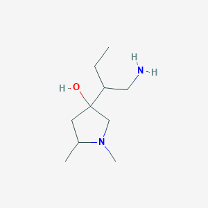 molecular formula C10H22N2O B15256405 3-(1-Aminobutan-2-yl)-1,5-dimethylpyrrolidin-3-ol 