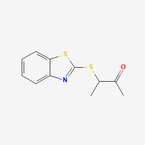 molecular formula C11H11NOS2 B15256409 3-(1,3-Benzothiazol-2-ylsulfanyl)butan-2-one CAS No. 157219-76-6