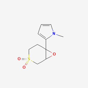 molecular formula C10H13NO3S B15256424 6-(1-Methyl-1H-pyrrol-2-yl)-7-oxa-3lambda6-thiabicyclo[4.1.0]heptane-3,3-dione 