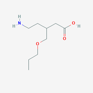 molecular formula C9H19NO3 B15256431 5-Amino-3-(propoxymethyl)pentanoic acid 