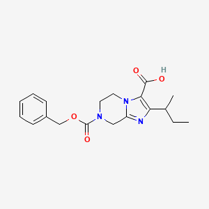 molecular formula C19H23N3O4 B15256488 7-[(Benzyloxy)carbonyl]-2-(butan-2-yl)-5H,6H,7H,8H-imidazo[1,2-a]pyrazine-3-carboxylic acid 