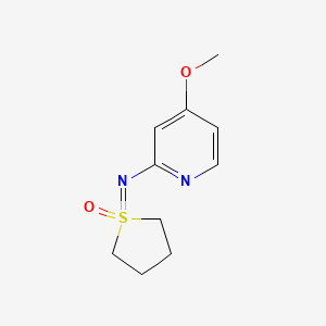 molecular formula C10H14N2O2S B15256489 1-[(4-Methoxypyridin-2-yl)imino]-1lambda6-thiolan-1-one 