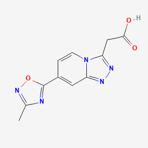 molecular formula C11H9N5O3 B1525651 [7-(3-甲基-1,2,4-恶二唑-5-基)[1,2,4]三唑并[4,3-a]吡啶-3-基]乙酸 CAS No. 1338661-82-7