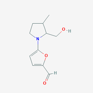 5-[2-(Hydroxymethyl)-3-methylpyrrolidin-1-yl]furan-2-carbaldehyde