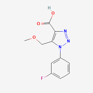 molecular formula C11H10FN3O3 B1525656 1-(3-氟苯基)-5-(甲氧基甲基)-1H-1,2,3-三唑-4-羧酸 CAS No. 1239840-58-4