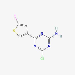 molecular formula C7H4ClIN4S B15256601 4-Chloro-6-(5-iodothiophen-3-YL)-1,3,5-triazin-2-amine 