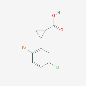 molecular formula C10H8BrClO2 B15256610 2-(2-Bromo-5-chlorophenyl)cyclopropane-1-carboxylic acid 