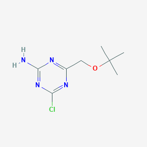 molecular formula C8H13ClN4O B15256616 4-[(Tert-butoxy)methyl]-6-chloro-1,3,5-triazin-2-amine 