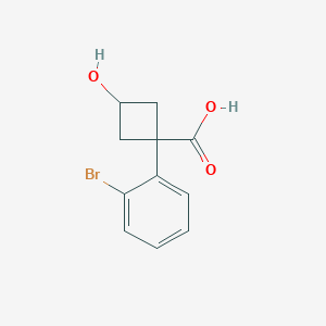 1-(2-Bromophenyl)-3-hydroxycyclobutane-1-carboxylic acid