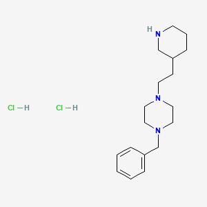 molecular formula C18H31Cl2N3 B1525671 1-Benzyl-4-[2-(3-piperidinyl)ethyl]piperazine dihydrochloride CAS No. 1220035-69-7