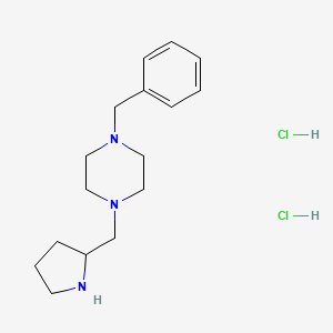 molecular formula C16H27Cl2N3 B1525673 1-Benzyl-4-(2-pyrrolidinylmethyl)piperazine dihydrochloride CAS No. 1220036-00-9