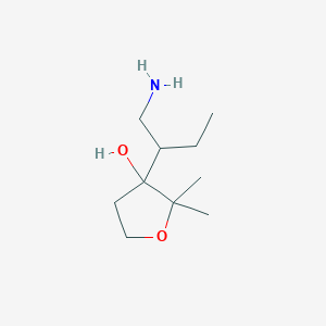 molecular formula C10H21NO2 B15256737 3-(1-Aminobutan-2-yl)-2,2-dimethyloxolan-3-ol 