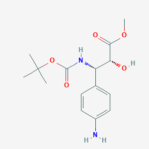 molecular formula C15H22N2O5 B15256748 Methyl (2r,3s)-3-(4-aminophenyl)-3-((tert-butoxycarbonyl)amino)-2-hydroxypropanoate 