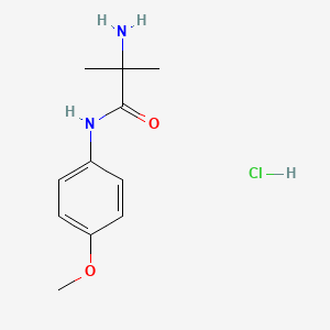 molecular formula C11H17ClN2O2 B1525676 2-Amino-N-(4-methoxyphenyl)-2-methylpropanamide hydrochloride CAS No. 1219976-98-3