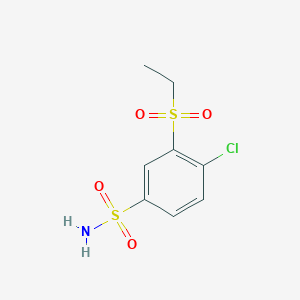 molecular formula C8H10ClNO4S2 B15256798 4-Chloro-3-(ethanesulfonyl)benzene-1-sulfonamide 