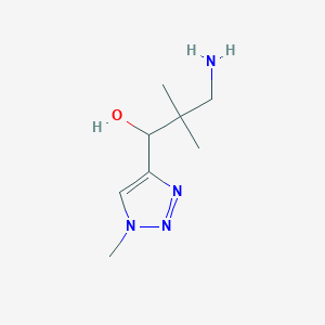 molecular formula C8H16N4O B15256809 3-Amino-2,2-dimethyl-1-(1-methyl-1H-1,2,3-triazol-4-yl)propan-1-ol 