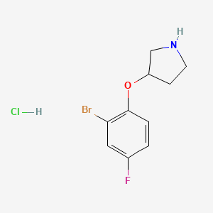 molecular formula C10H12BrClFNO B1525681 3-(2-Bromo-4-fluorophenoxy)pyrrolidine hydrochloride CAS No. 1220034-63-8