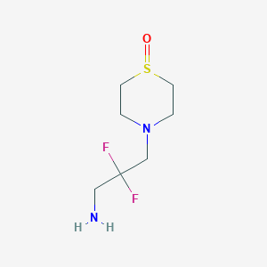 molecular formula C7H14F2N2OS B15256824 4-(3-Amino-2,2-difluoropropyl)-1lambda4-thiomorpholin-1-one 