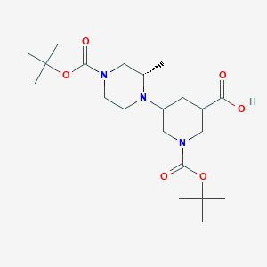 1-[(tert-Butoxy)carbonyl]-5-[(2S)-4-[(tert-butoxy)carbonyl]-2-methylpiperazin-1-yl]piperidine-3-carboxylic acid