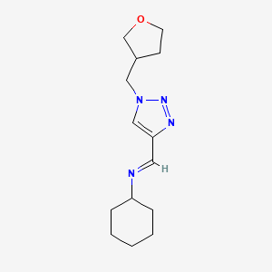 (1Z)-N-Cyclohexyl-1-{1-[(oxolan-3-yl)methyl]-1H-1,2,3-triazol-4-yl}methanimine