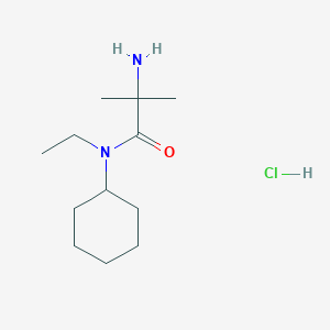 molecular formula C12H25ClN2O B1525686 2-Amino-N-cyclohexyl-N-ethyl-2-methylpropanamide hydrochloride CAS No. 1220031-49-1