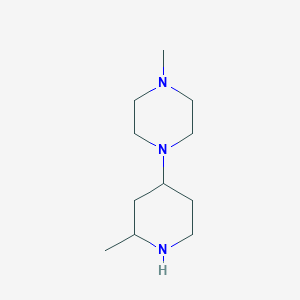 molecular formula C11H23N3 B15256876 1-Methyl-4-(2-methylpiperidin-4-yl)piperazine 