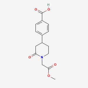 molecular formula C15H17NO5 B15256900 4-[1-(2-Methoxy-2-oxoethyl)-2-oxopiperidin-4-yl]benzoic acid 