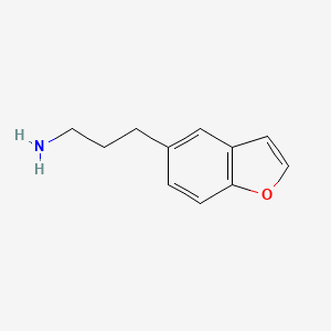 molecular formula C11H13NO B15256918 3-(1-Benzofuran-5-yl)propan-1-amine 