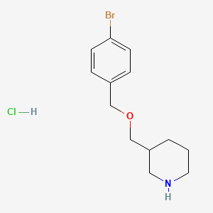 molecular formula C13H19BrClNO B1525692 3-{[(4-Bromobenzyl)oxy]methyl}piperidine hydrochloride CAS No. 1220019-96-4