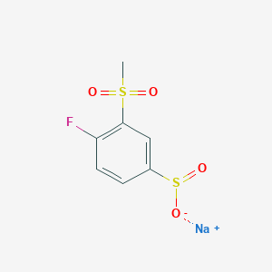 molecular formula C7H6FNaO4S2 B15256925 Sodium 4-fluoro-3-methanesulfonylbenzene-1-sulfinate 