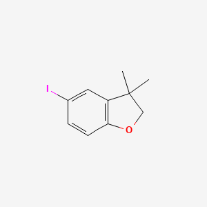 molecular formula C10H11IO B15256942 5-Iodo-3,3-dimethyl-2,3-dihydro-1-benzofuran 