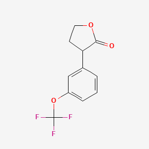 molecular formula C11H9F3O3 B15256945 3-[3-(Trifluoromethoxy)phenyl]oxolan-2-one 