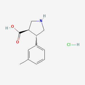 molecular formula C12H16ClNO2 B1525698 trans-4-(m-Tolyl)pyrrolidine-3-carboxylic acid hydrochloride CAS No. 1049976-06-8