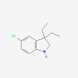 molecular formula C12H16ClN B15256999 5-Chloro-3,3-diethylindoline 