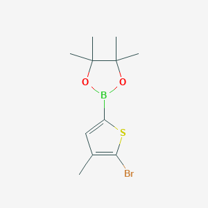 molecular formula C11H16BBrO2S B1525700 2-(5-溴-4-甲硫代吩-2-基)-4,4,5,5-四甲基-1,3,2-二氧杂硼环己烷 CAS No. 1111095-99-8