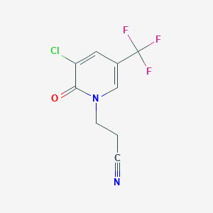 molecular formula C9H6ClF3N2O B1525701 3-(3-Chloro-2-oxo-5-(trifluoromethyl)-2H-pyridin-1-YL)propionitrile CAS No. 1053658-44-8
