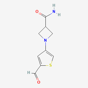 1-(5-Formylthiophen-3-yl)azetidine-3-carboxamide