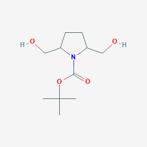 molecular formula C11H21NO4 B1525705 tert-Butyl 2,5-bis(hydroxymethyl)pyrrolidine-1-carboxylate CAS No. 885277-59-8