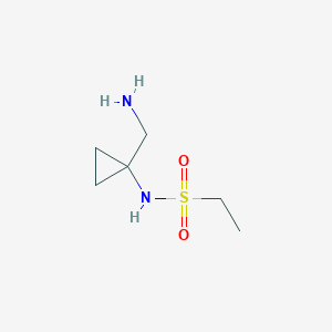 molecular formula C6H14N2O2S B15257083 N-[1-(Aminomethyl)cyclopropyl]ethane-1-sulfonamide 