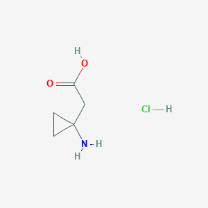 molecular formula C5H10ClNO2 B1525709 2-(1-Aminocyclopropyl)acetic acid hydrochloride CAS No. 139132-50-6