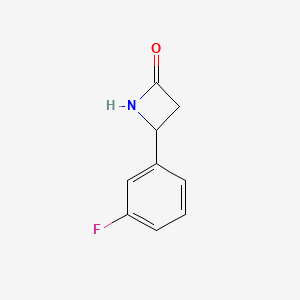 molecular formula C9H8FNO B15257093 4-(3-Fluorophenyl)azetidin-2-one 