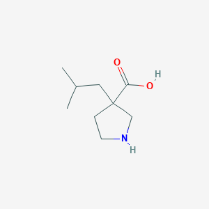 molecular formula C9H17NO2 B15257156 3-Isobutylpyrrolidine-3-carboxylic acid 