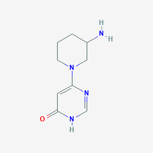 molecular formula C9H14N4O B15257228 6-(3-Aminopiperidin-1-yl)-3,4-dihydropyrimidin-4-one 