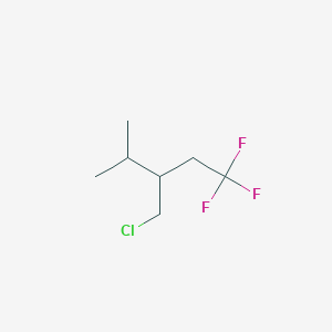 molecular formula C7H12ClF3 B15257258 3-(Chloromethyl)-1,1,1-trifluoro-4-methylpentane 