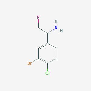 molecular formula C8H8BrClFN B15257261 1-(3-Bromo-4-chlorophenyl)-2-fluoroethan-1-amine 