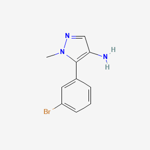 molecular formula C10H10BrN3 B15257285 5-(3-Bromophenyl)-1-methyl-1H-pyrazol-4-amine 