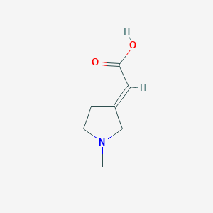 molecular formula C7H11NO2 B15257299 2-(1-Methylpyrrolidin-3-ylidene)acetic acid 